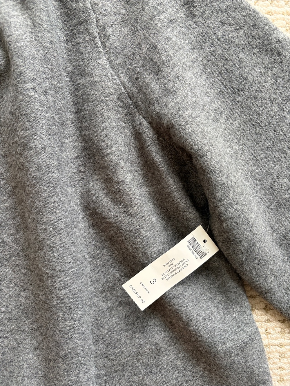 Chico's Gray Short-Sleeve Open-Front Jacket - Picture 3 of 4